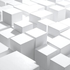 Obraz premium A 3D arrangement of white cubes in a grid pattern (1)