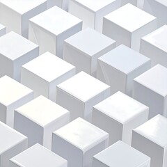Fototapeta premium A 3D arrangement of white cubes in a grid pattern