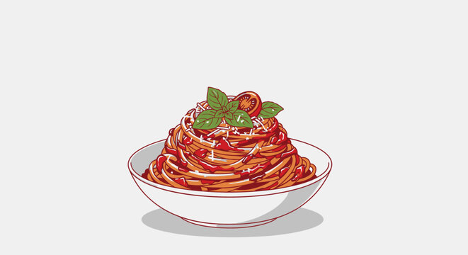 Spaghetti with Tomato Sauce and Basil 1.