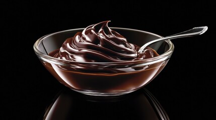 Fototapeta premium Rich Chocolate Dessert Swirl in a Glass Bowl