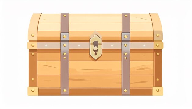 Vintage wooden treasure chest box.
