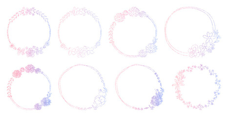 Obraz premium Delicate floral wreath designs element set