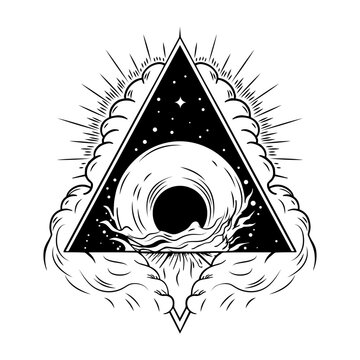 Sketchy style illustration of black hole