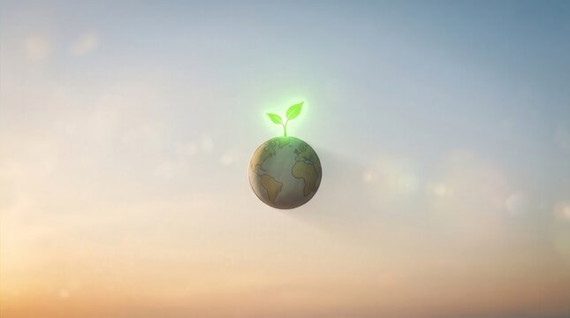 Small Plant Growing On Earth Drawing
