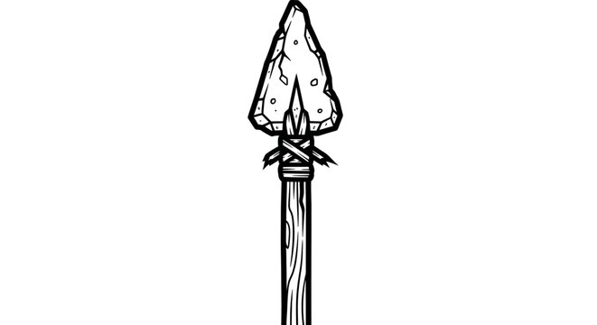 Ancient spear with sharp stone tip.