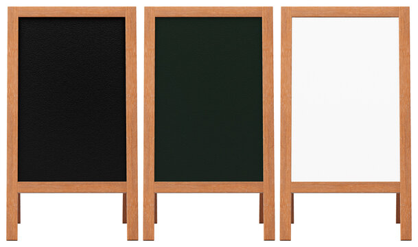 Wooden framed blank chalkboards element set