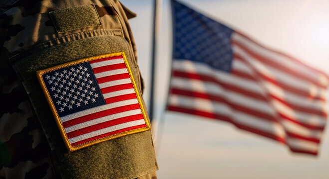 Honoring heroes a powerful memorial day image of an american flag patch on military uniform
