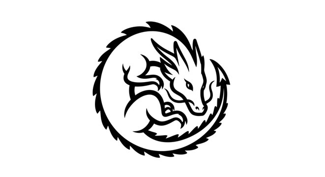 Dragon emblem logo symbol icon.
