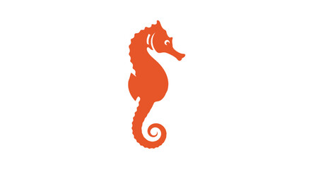 Oceanic Grace: A vibrant seahorse silhouette elegantly poised, radiating a sense of serenity. A symbol of aquatic wonder and oceanic tranquility. © Warok