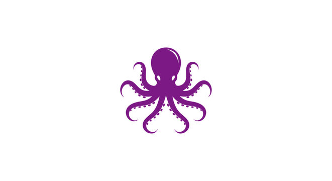 Elegant Marine Marvel: A stylized purple octopus, its tentacles gracefully arranged, a testament to the ocean's unique inhabitants and the beauty of underwater life.
