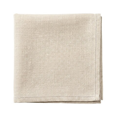 Folded beige linen napkin or pocket square