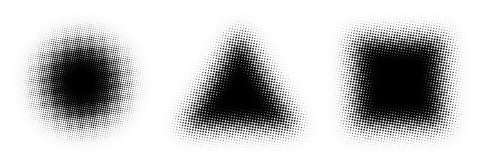Halftone geometric shapes design element set isolated on white © Rawpixel.com