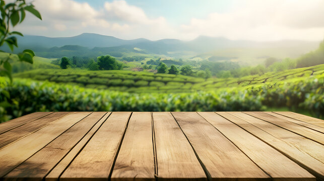 empty wooden table