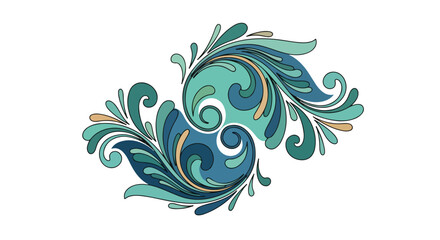 Fototapeta premium A colorful abstract floral design on white background