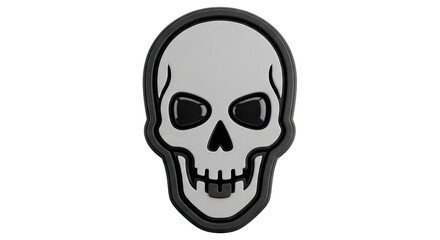 Fototapeta premium 3D Rendered Skull Icon with Black and White Contrast