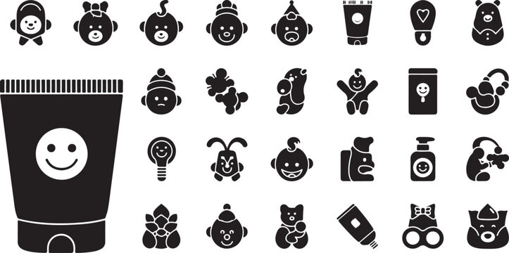 Halloween icons and symbols in black and white