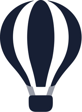 Flat Design Isolated Hot Air Balloon Illustration Transportation Graphic Element