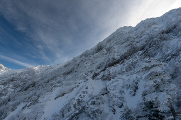 Obraz premium Mount Yatsugatake and Mount Akadake in the Snowy Mountains