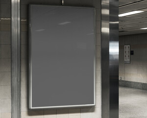 Fototapeta premium Blank poster in urban environment, suitable as mockup