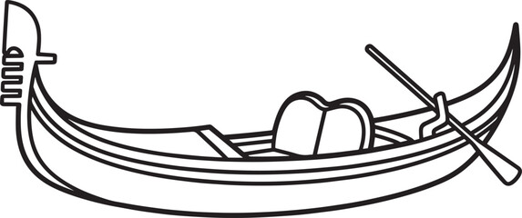 traditional venetian gondola boat flat design vector illustration © IftiarJony