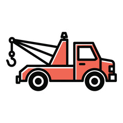 Tow truck with hook and boom isolated on transparent background icon © JAWADUL