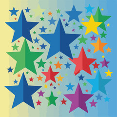 Obraz premium A colorful illustration of various sized stars