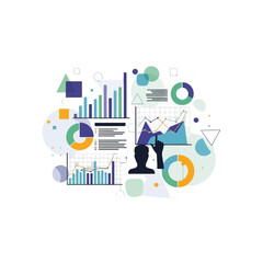Obraz premium A colorful infographic with a person and various charts