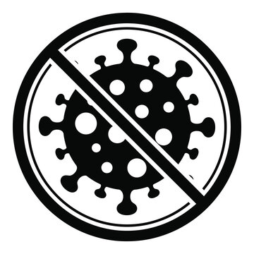 No coronavirus sign symbol icon warning covid19 disease prevention concept icon