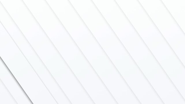 High-quality 4K 16:9 abstract video background featuring minimalist white, light, bright diagonal layers moving smoothly. Perfect for corporate presentations, website headers, YouTube backdrops