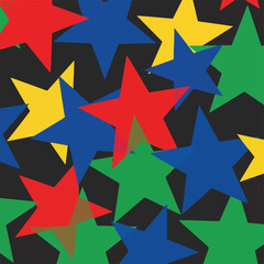 Obraz premium A colorful pattern of stars on a dark background