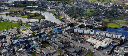 Drone view of Enniskillen Town Co Fermanagh Northern Ireland 03-12-2025 © Peter Steele