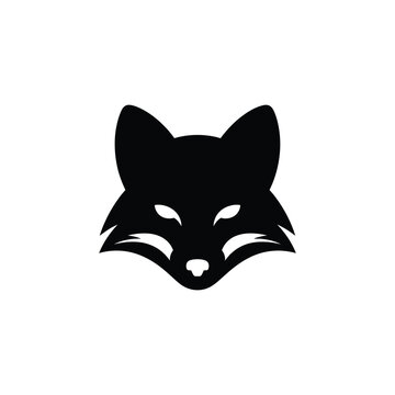 Black fox head silhouette animal