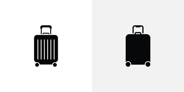 Black suitcase with and without lines luggage travel