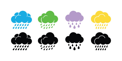 Obraz premium Colorful rain cloud with raindrops clouds weather blue