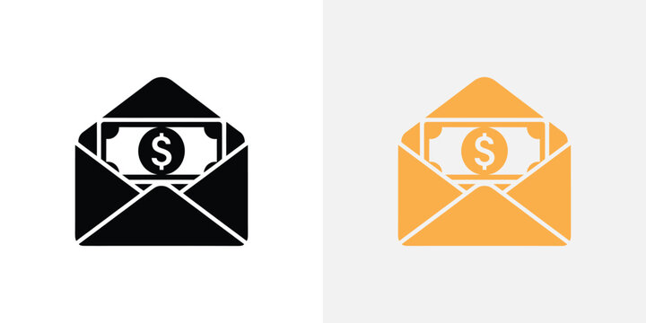 Envelopes with bills inside dollar bill money payment