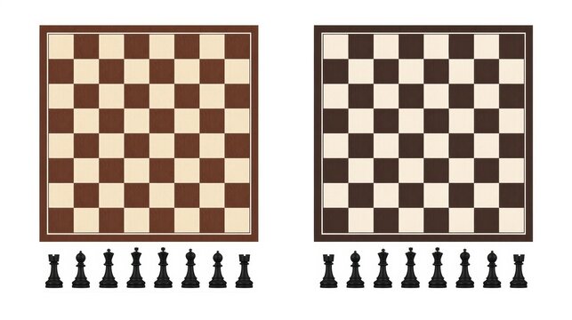 Chessboard positions illustrating different strategic formations