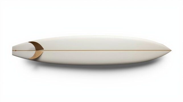 Minimalist surfboard with wooden stringer exposed for structural integrity