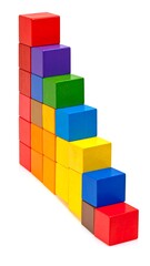 Fototapeta premium A colorful staircase of blocks