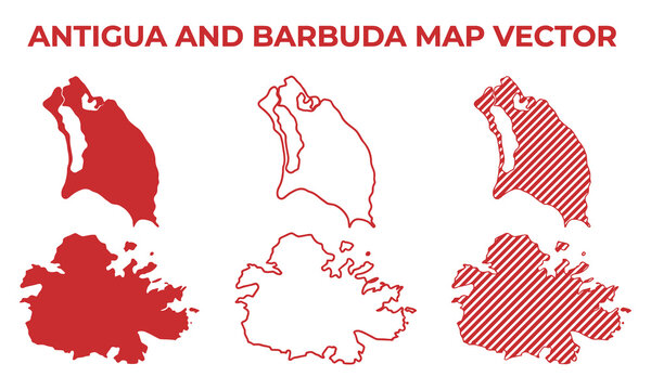 Vector illustration of Antigua and Barbuda map layouts