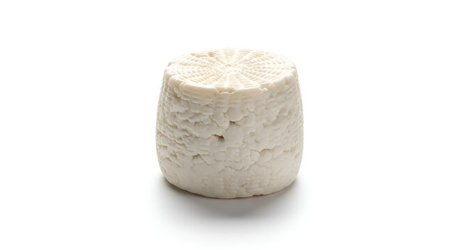 A white brie cheese wheel isolated.