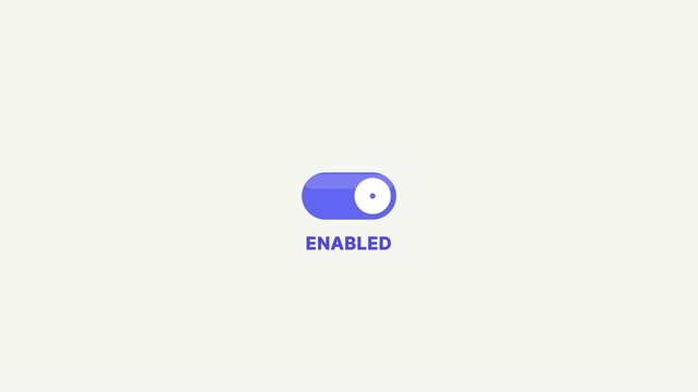 Minimal enabled toggle switch with soft color palette and rounded design 