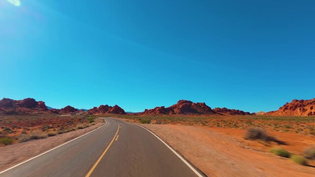 Driving through Valley of Fire POV, Nevada 