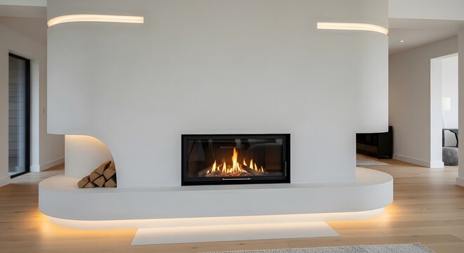 living room with fireplace