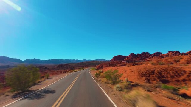 Driving through Valley of Fire POV, Nevada 