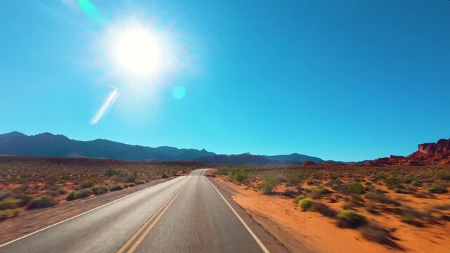 Driving through Valley of Fire POV, Nevada 