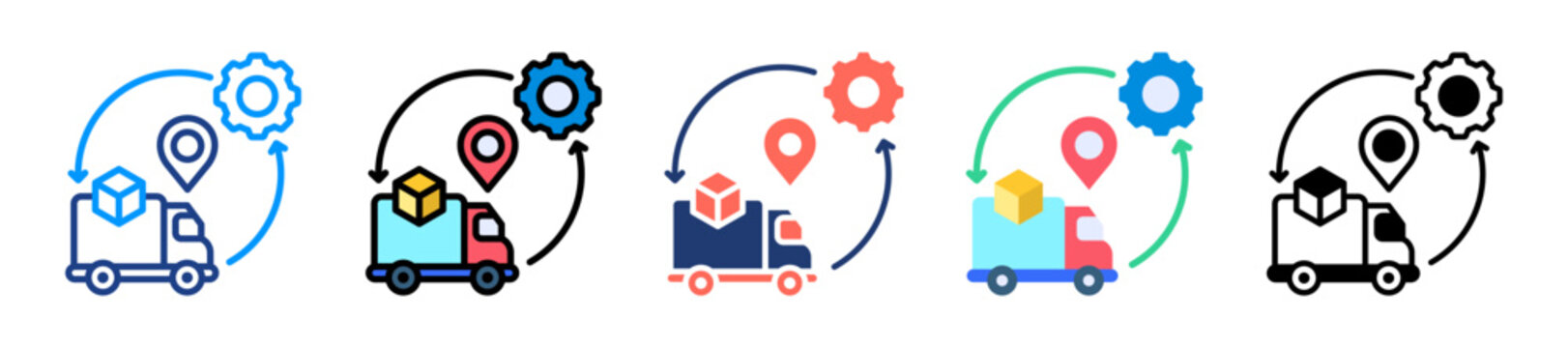 Supply Management Icon Sheet Multiple Style Collection 