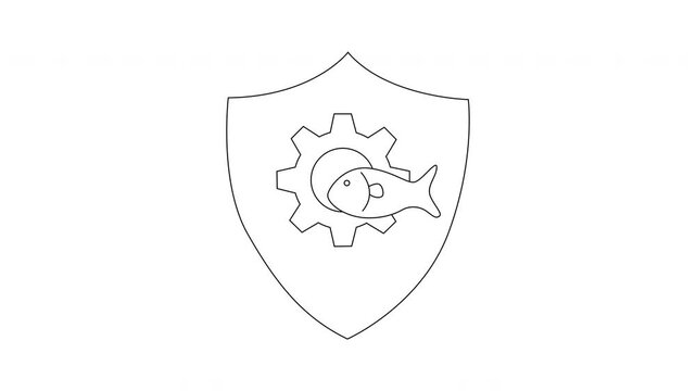 Fish and Gear Shield - A Symbol of Aquatic Engineering.