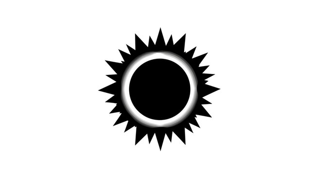 Solar Eclipse Black Sun Symbol.