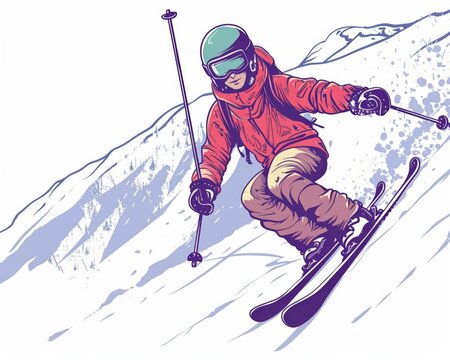 A cute cartoon Style ofA dynamic action shot of a surfer riding a big wave
