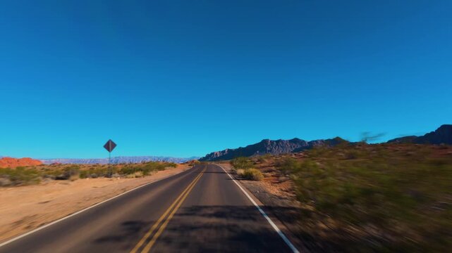 Driving through Valley of Fire POV, Nevada 
